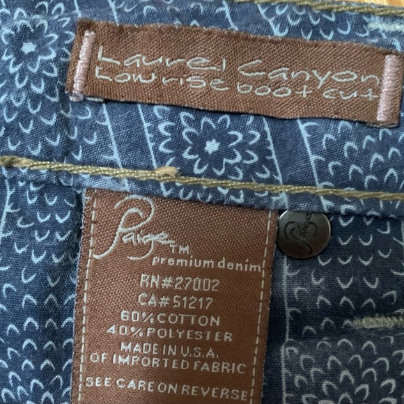 PAIGE Premium Denim Laurel Canyon 
Dark Wash Bootcut Flare Jeans Sz 28, Like New - Picture 3 of 13